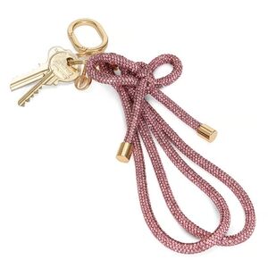 VICTORIA SECRET Knotted Shine Wristlet Strap Keychain.   Royal Pink.